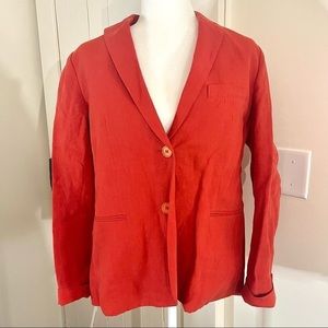 MaxMara Red 100% Linen Blazer Size 12